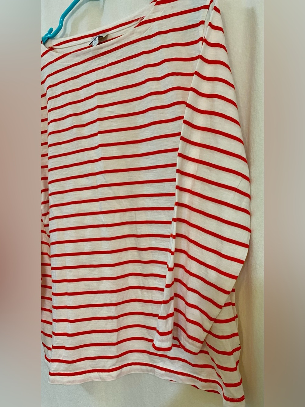 J Crew Red & White Striped Long Sleeve Lightweight Tee Shirt. Size Medium. EC. - Picture 5 of 11
